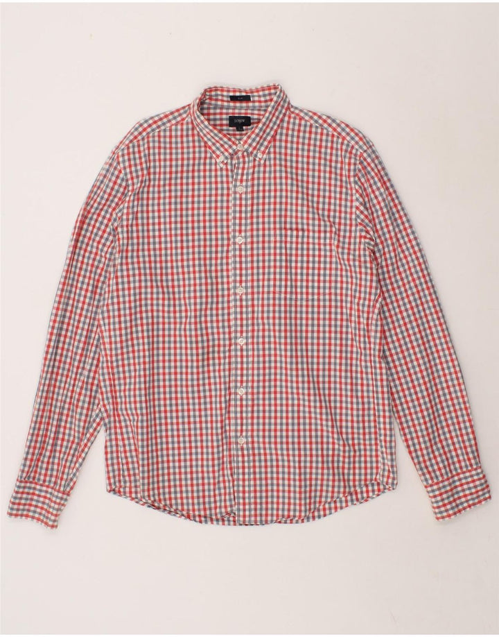 J. CREW Mens Slim Shirt Large Grey Gingham Cotton Vintage J. Crew and Second-Hand J. Crew from Messina Hembry 