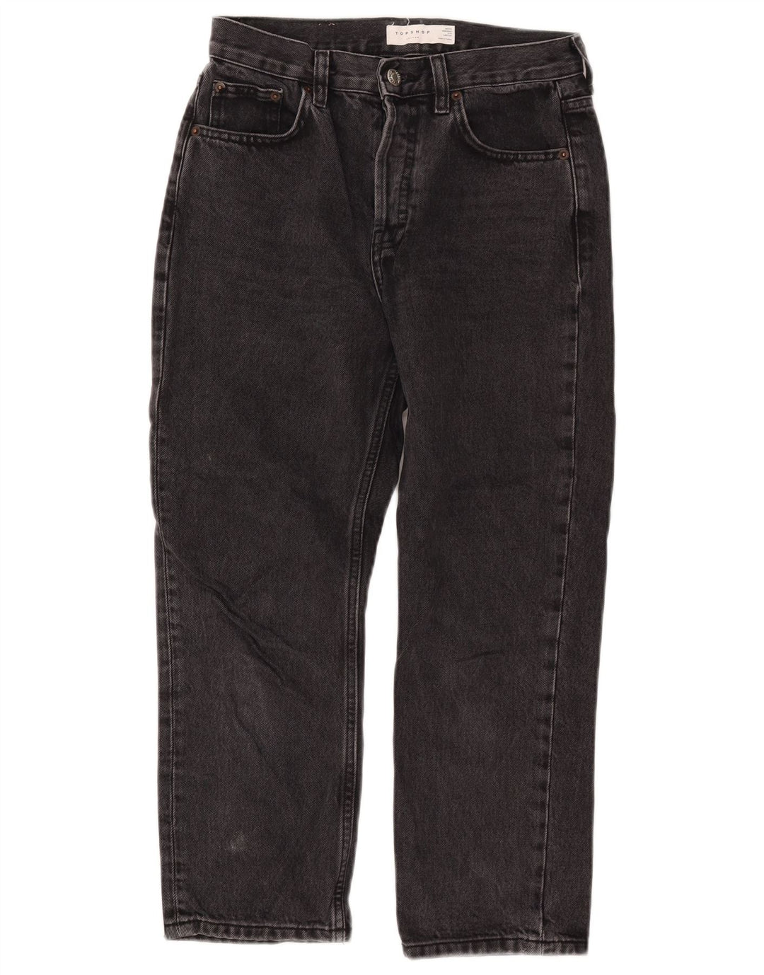 Topshop Petite Cropped Jeans til kvinder W26 L23 Sort bomuld
