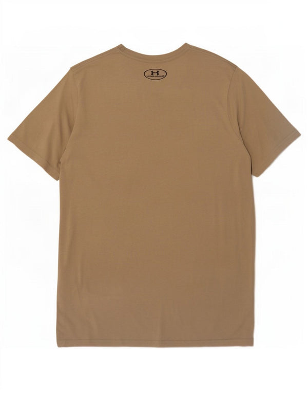 Under Armour Herre Heat Gear T-Shirt Top Medium Khaki