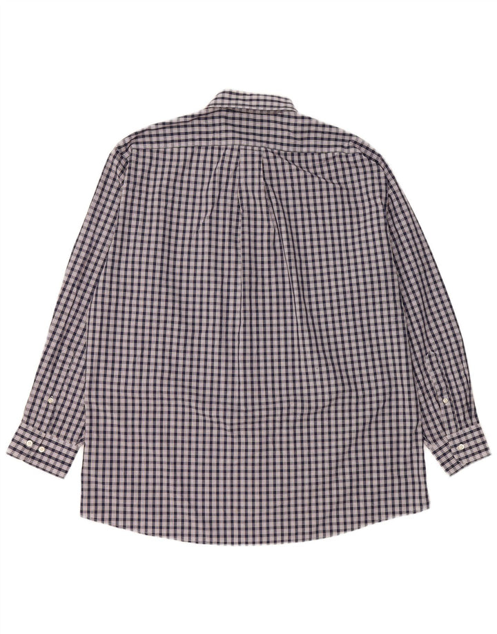 DOCKERS Herreskjorte str. 16 16 1/2 Large Navy Blue Gingham Cotton
