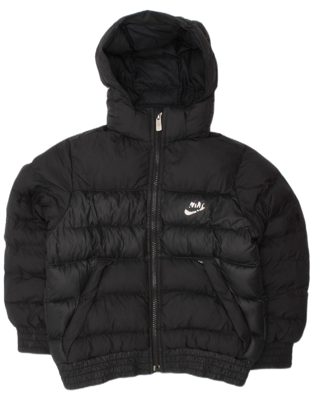 NIKE Polstret hættejakke til drenge 5-6 år medium sort polyester