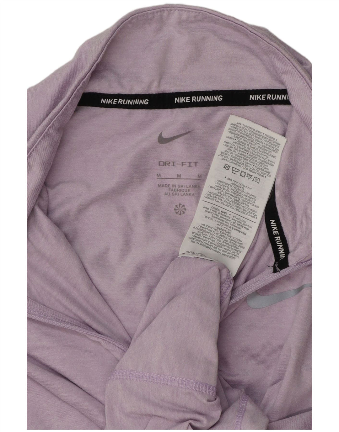 Nike Dame Dri Fit Pullover med lynlås-hals Træningsdragt Top UK 14 Medium Lilla