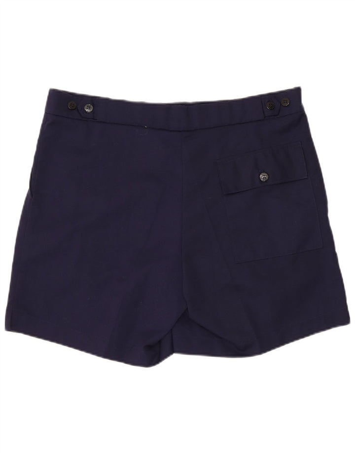 Vintage Mens Chino Shorts Large W36 Navy Blue Polyester