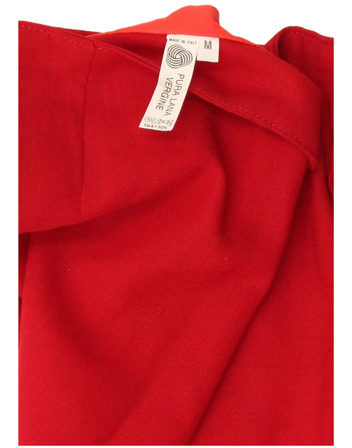 Vintage Kvinders Mini Wrap Nederdel Medium W28 Red Virgin Wool