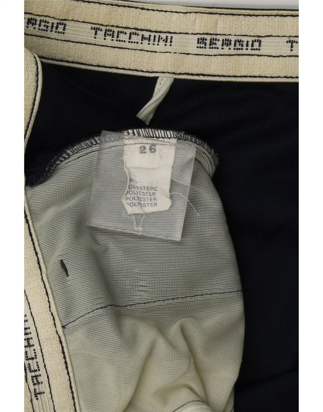 Sergio Tacchini Dame Sports Shorts UK 14 Large Navy Blue Polyester