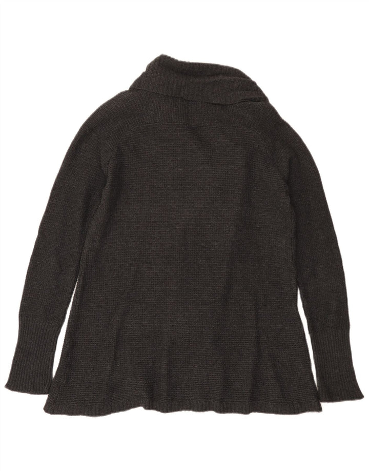 Zara Womens Open Cardigan Sweater UK 12 Medium Grey Bomuld