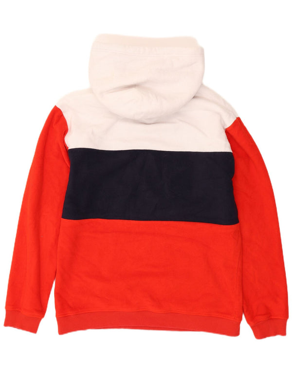 TOMMY HILFIGER Fleecetrøje med hætte til mænd XL Rød Colourblock Polyester