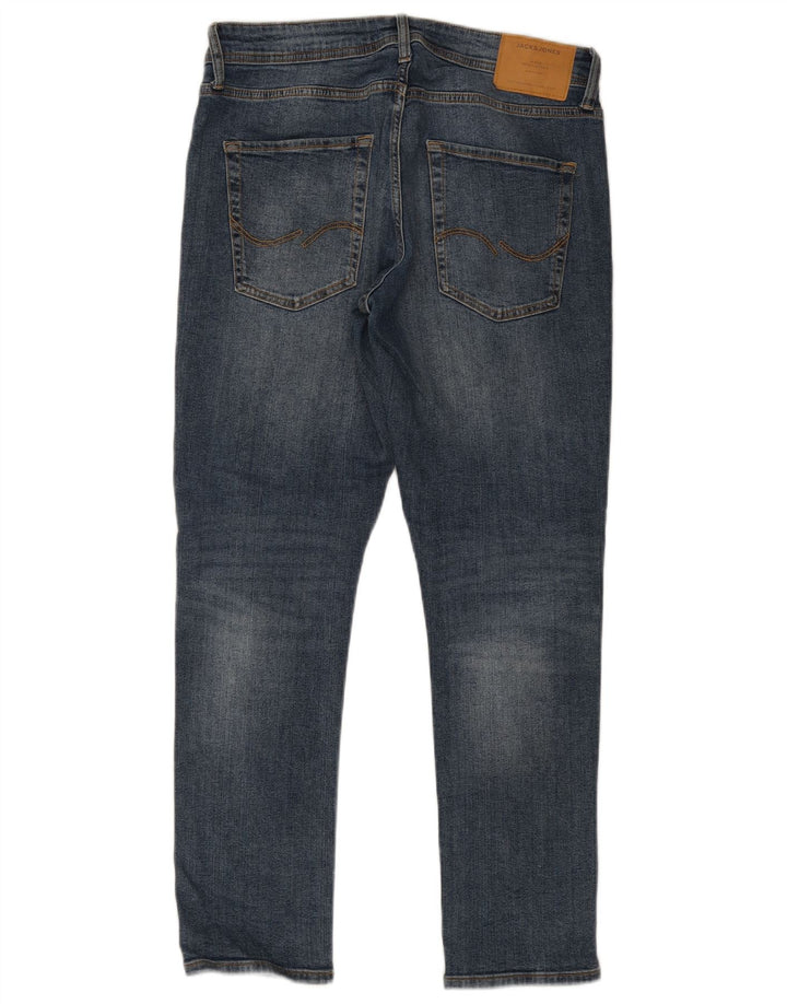 Jack & Jones Herre GLENN Slim Jeans W34 L30 Blå Bomuld