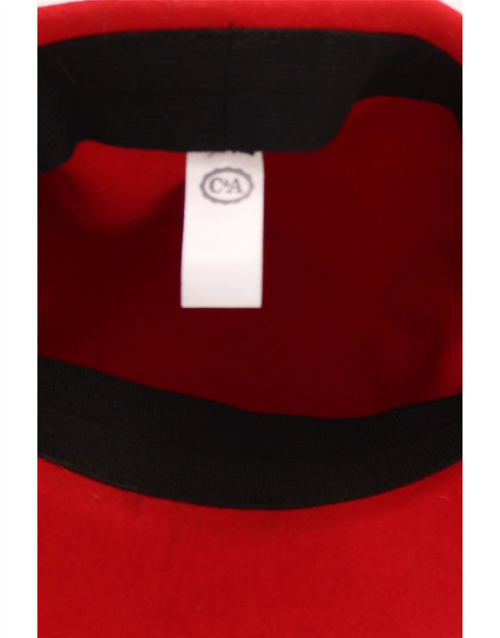 C&A Womens Beret Hat One Size Red Wool Classic