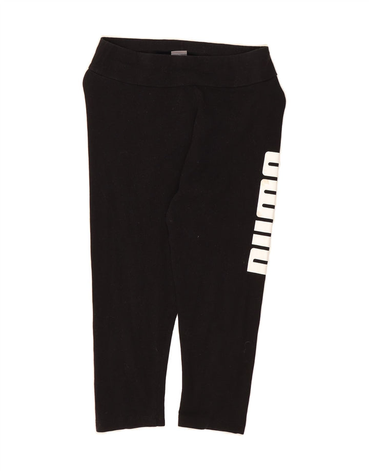PUMA Girls Graphic Leggings 12-13 Years Medium Black Cotton Vintage Puma and Second-Hand Puma from Messina Hembry 