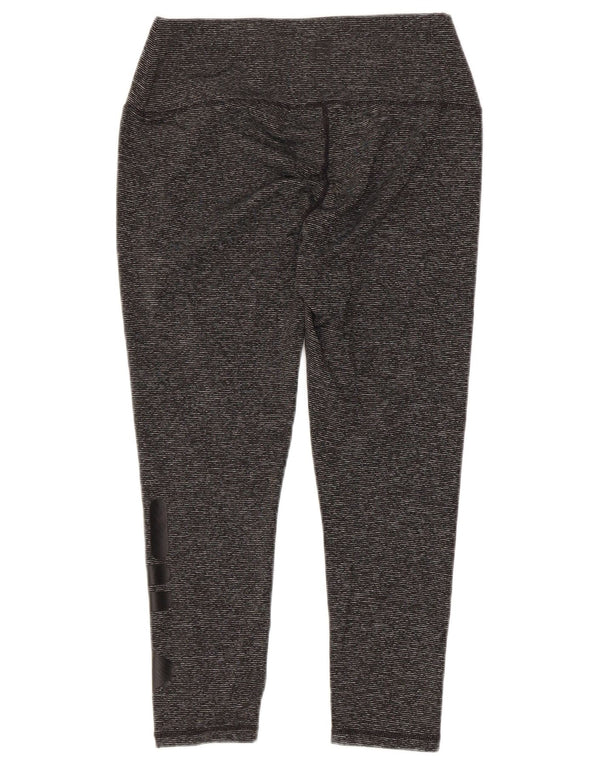 FILA Kvinders Grafiske Capri Leggings UK 10 Small Grey Pinstripe Polyester
