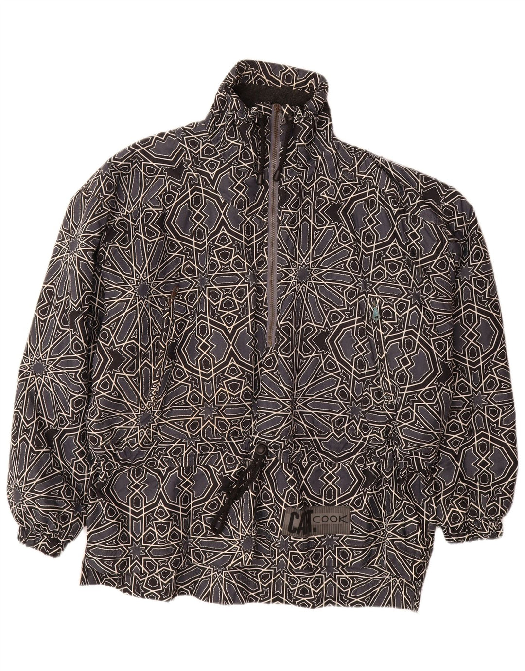 CAPT. COOK Herre Grafisk Anorak Jacket UK 42 XL Grå Geometrisk