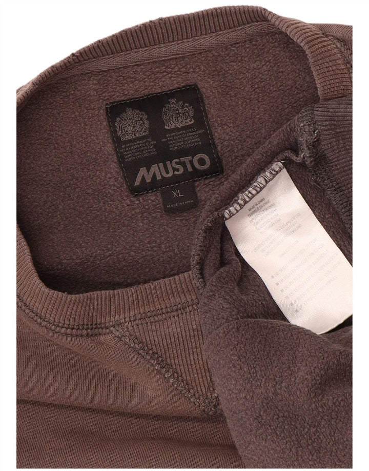 MUSTO Herre Sweatshirt Jumper XL Bourgogne bomuld