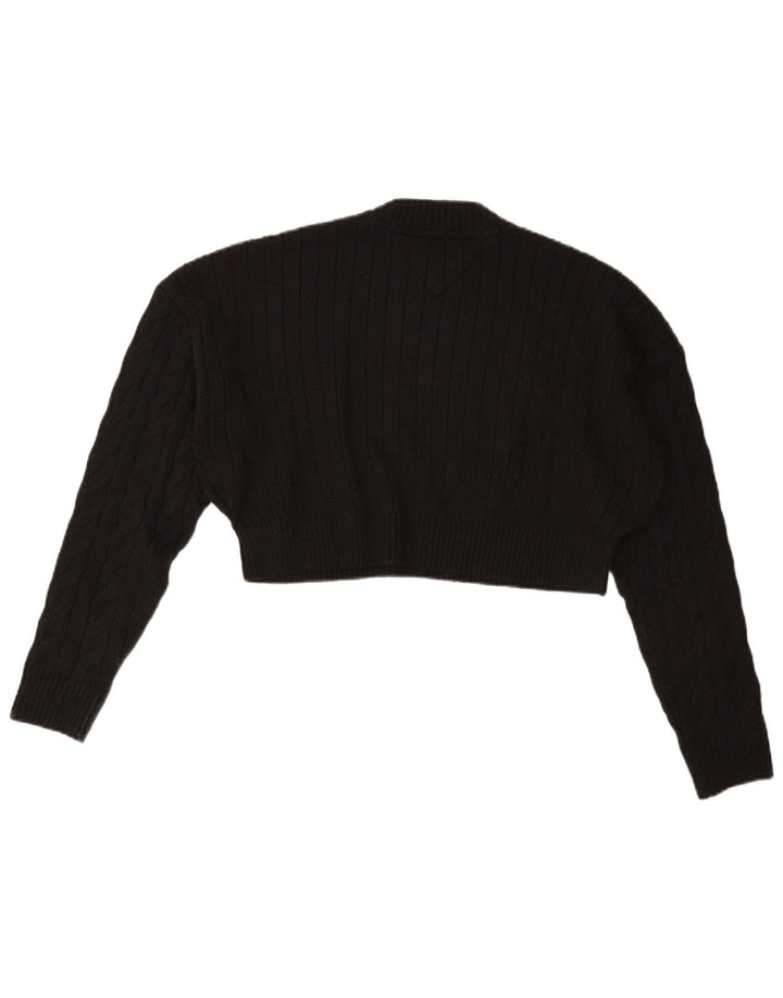 Tommy Hilfiger Dame Grafisk Crew Neck Jumper Sweater UK 12 Medium Black