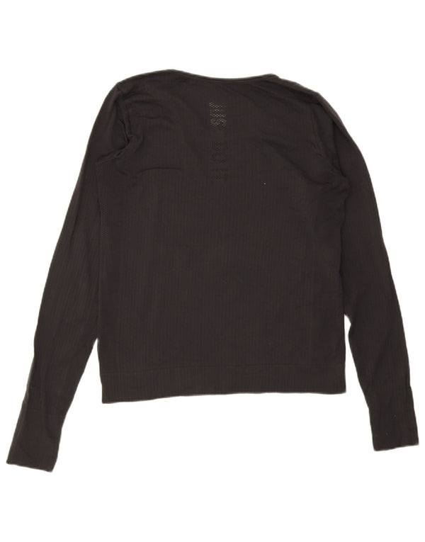 Nike Dame Dri Fit Top Langærmet UK 12 Medium Sort Polyester