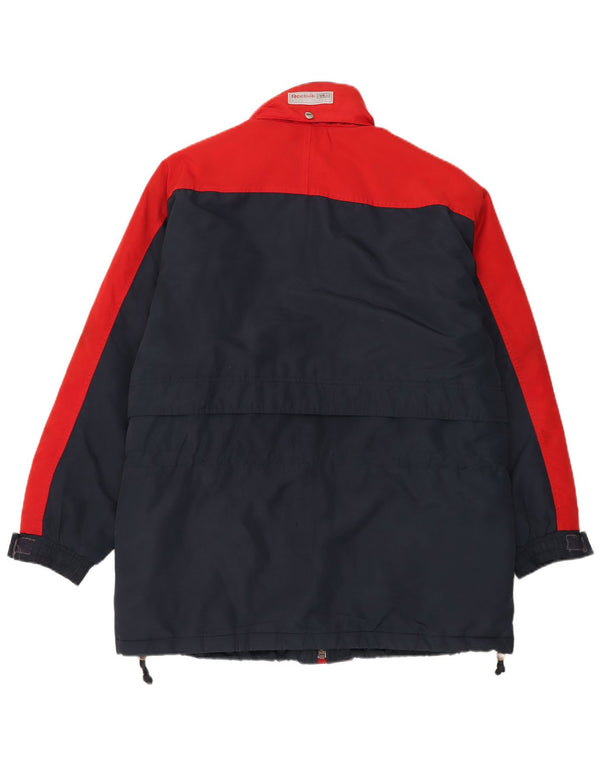 Reebok Windbreaker Coat med hætte til mænd UK 40 Large Blue Colourblock Polyester