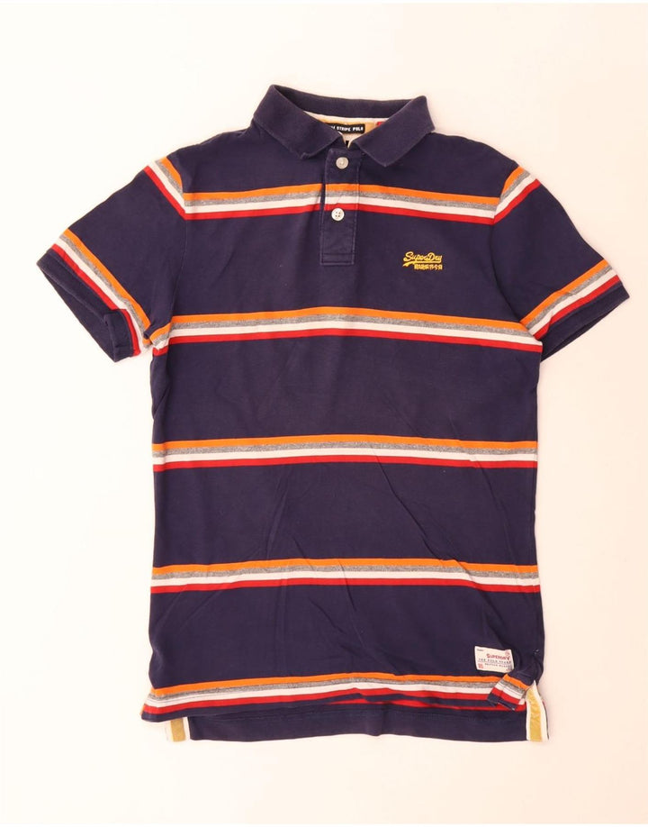 Superdry Rugby-poloshirt til mænd Medium marineblå stribet bomuld