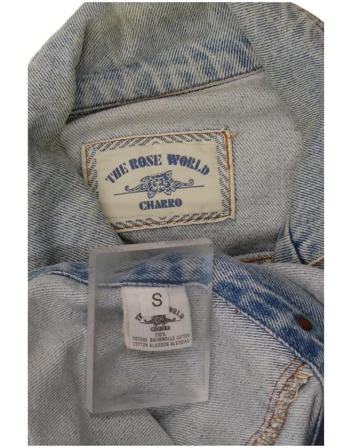 CHARRO Dame Oversized Denim Jacket UK 10 Small Blue Cotton