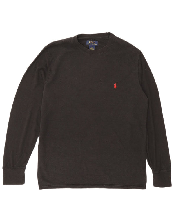 Ralph Lauren Mens Top Long Sleeve Large Black Cotton