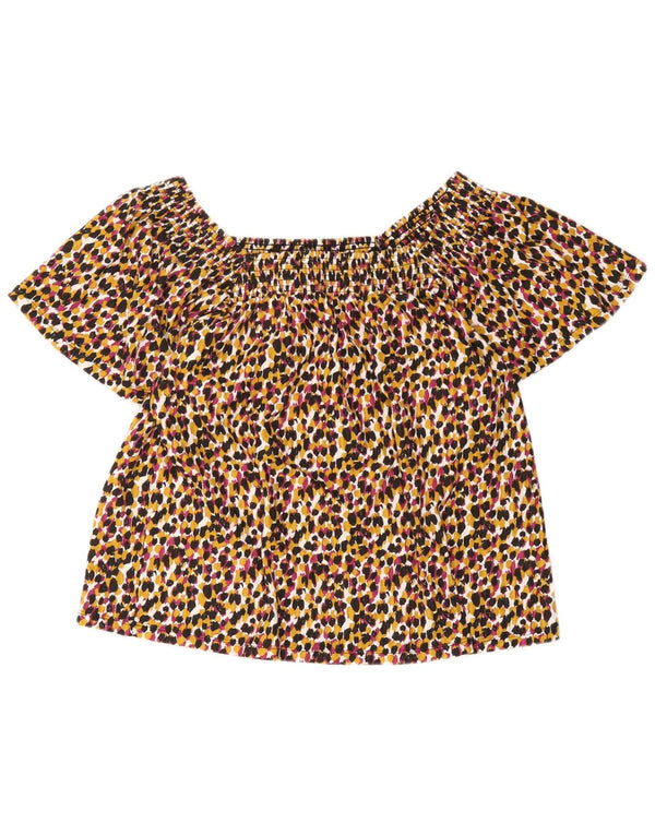 M&Co Dame Off Shoulder Top UK 16 Stort Flerfarvet Animal Print Bomuld