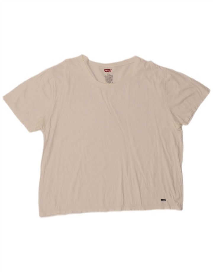LEVI'S Herre T-Shirt Top UK 42/44 Stor hvid bomuld