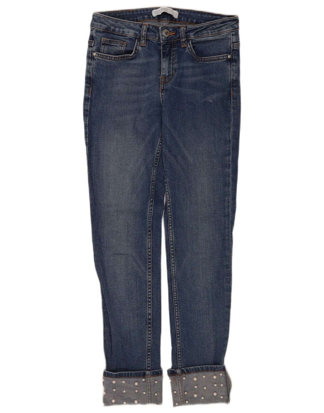 Zara Dame Slim Jeans EU 34 2XS W24 L26 Blå