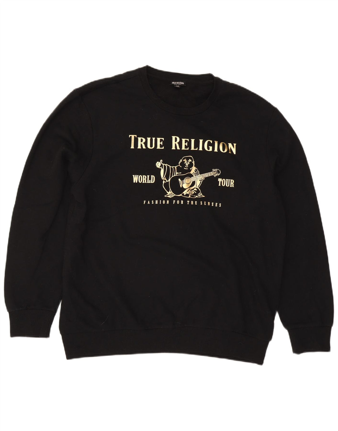 True Religion Herre Grafisk Sweatshirt Jumper 2XL Sort Bomuld
