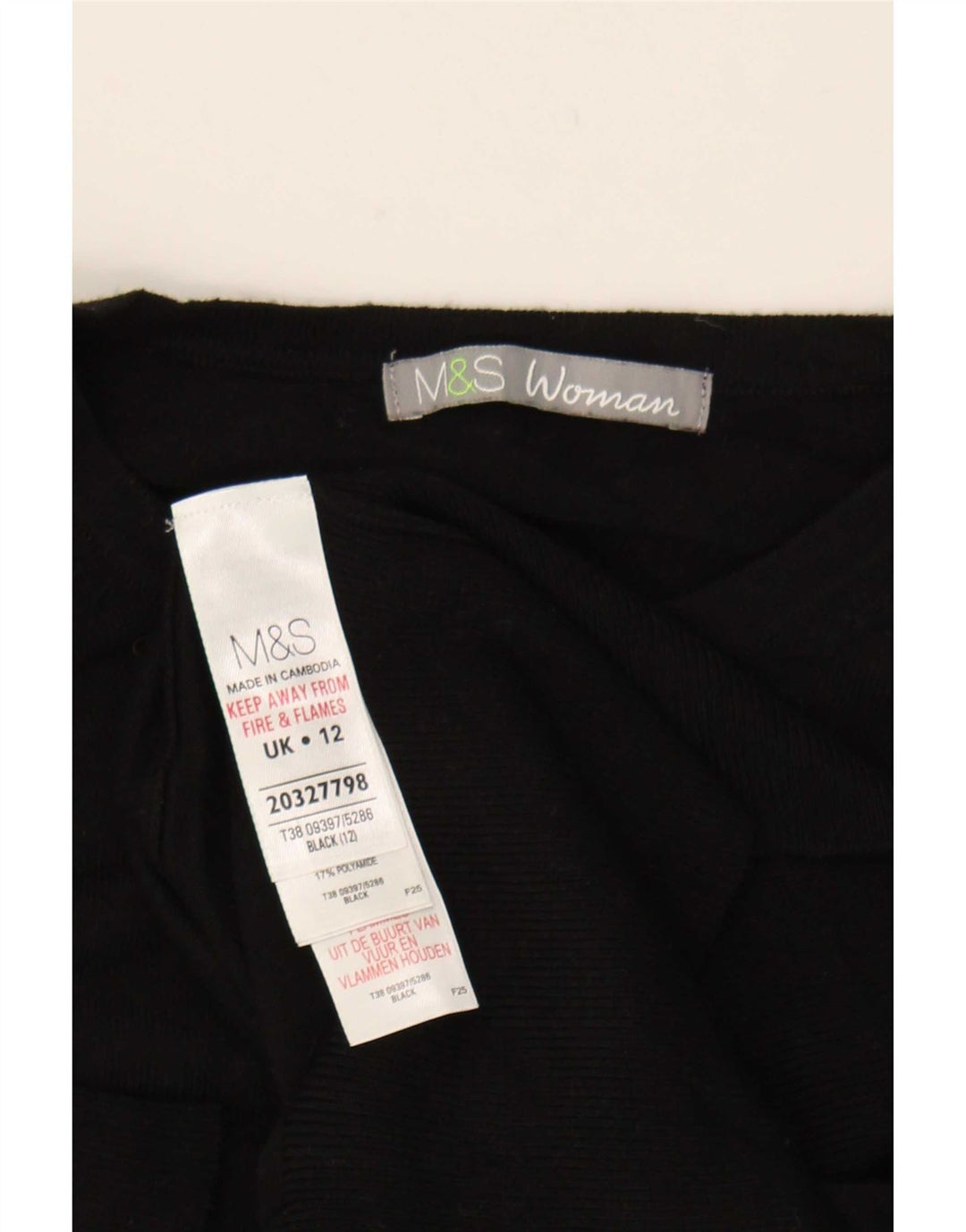 Marks & Spencer Dame Cardigan Sweater UK 12 Medium Black Viscose