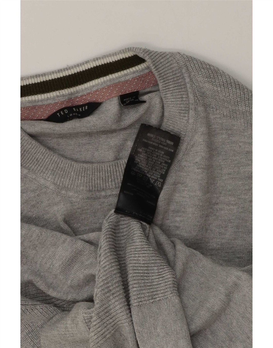 Ted Baker Herre sweater med rund hals, mellemgrå bomuld