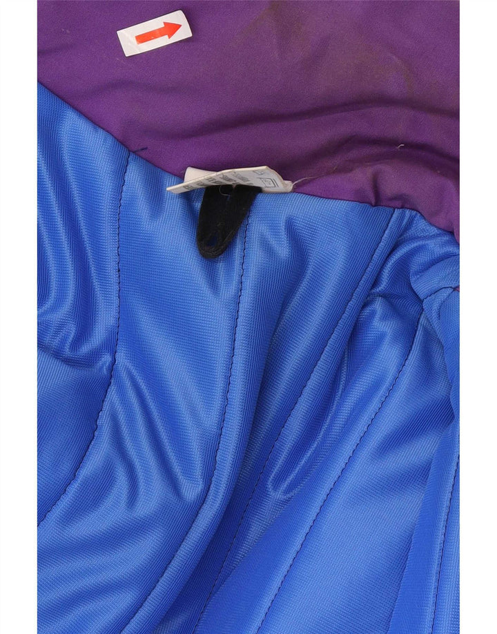 Vintage polstret frakke til kvinder UK 18 XL lilla polyester
