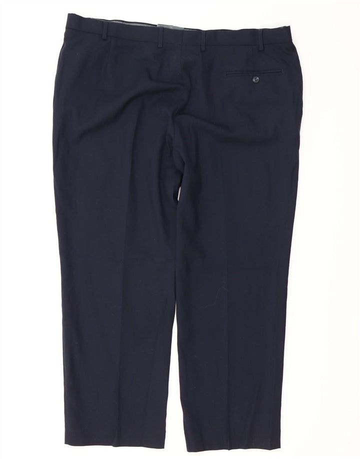 MARKS & SPENCER Herre Regular Fit Suit Bukser W42 L29 Marineblå Uld