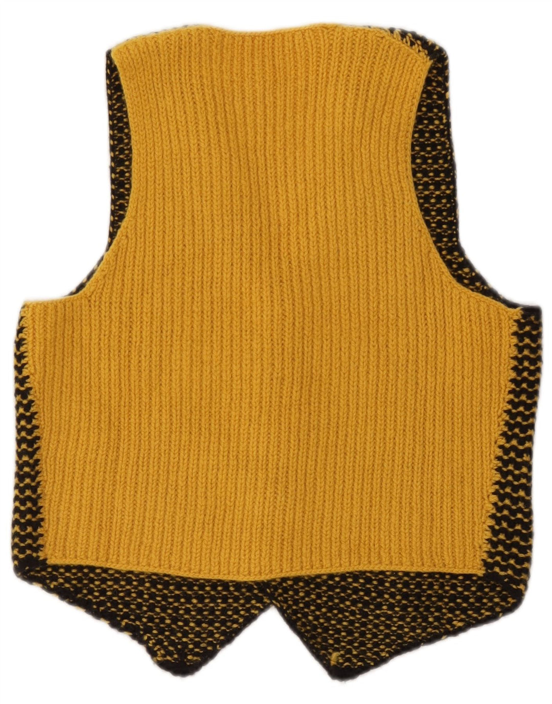 Vintage strik vest til mænd, lille gul stribet
