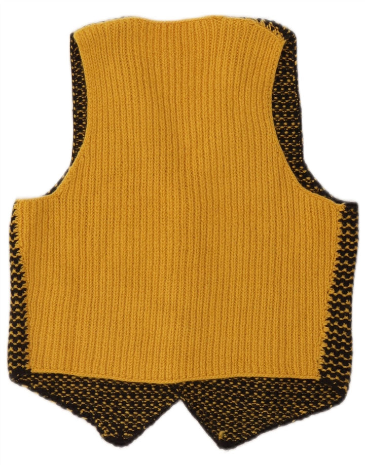 Vintage strik vest til mænd, lille gul stribet