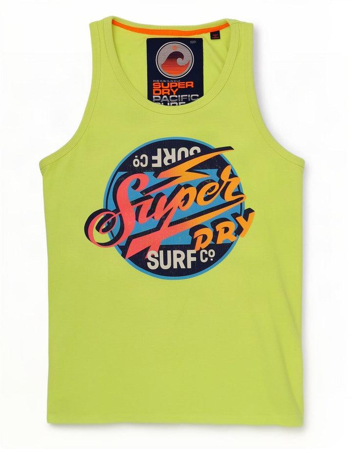 Superdry Herre grafisk vest Top Stor grøn bomuld