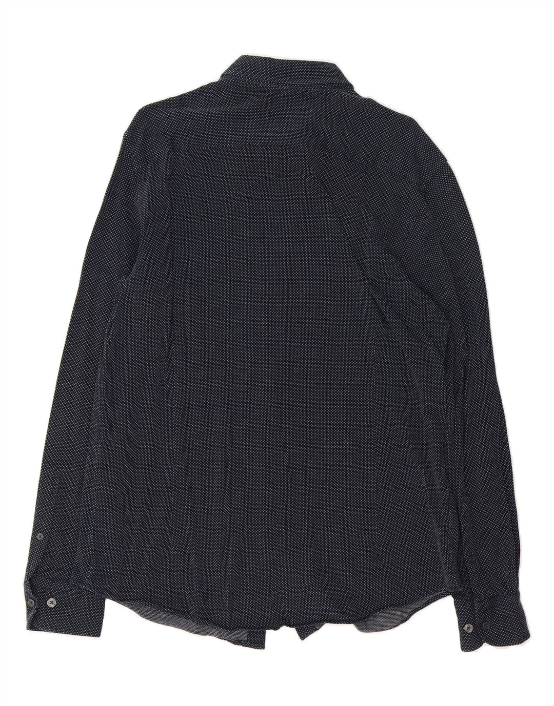 MASSIMO DUTTI Mens Shirt Large Navy Blue Spotted Cotton Vintage Massimo Dutti and Second-Hand Massimo Dutti from Messina Hembry 