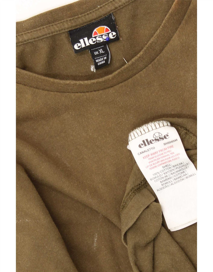 Ellesse Herre T-Shirt Top XL Khaki Bomuld