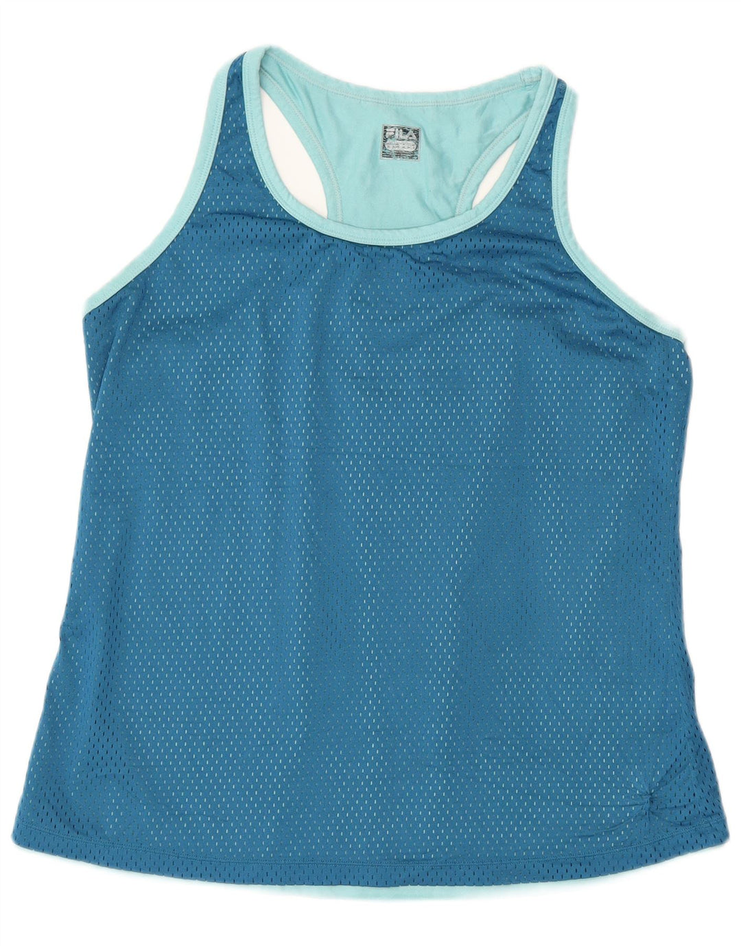 Fila Kvinders Grafisk Vest Top UK 16 Large Blue Colourblock Polyester