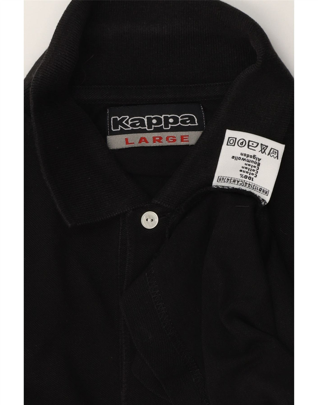 Kappa herre poloshirt stor sort bomuld