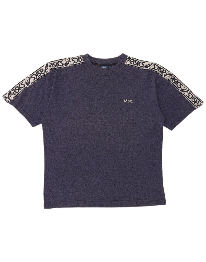 Asics Herre grafisk T-shirt Top Stor Marineblå Flecked Bomuld