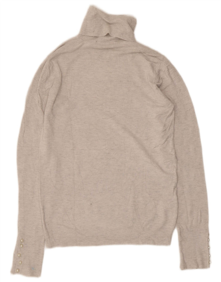 Zara Dame Rullehals Sweater UK 12 Medium Grå