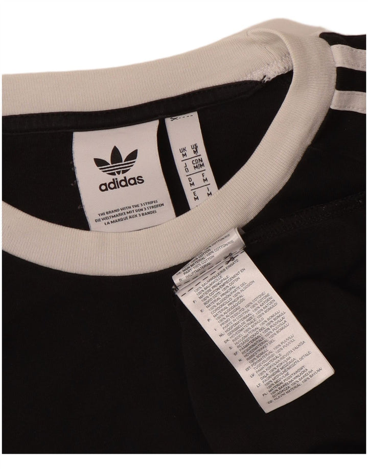 Adidas Herre T-Shirt Top Medium Sort Bomuld