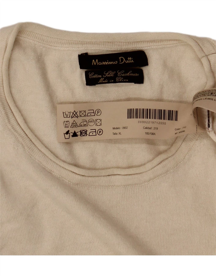Massimo Dutti Dame Top Langærmet UK 18 XL Beige Bomuld