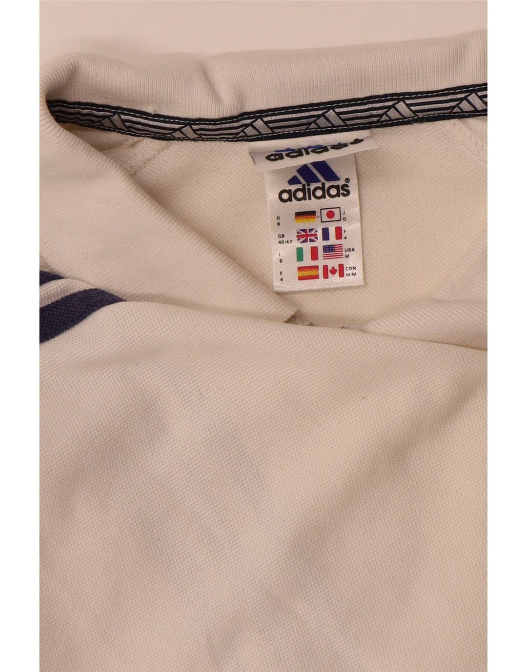 Adidas Polo Shirt til mænd UK 40/42 Medium White Bomuld