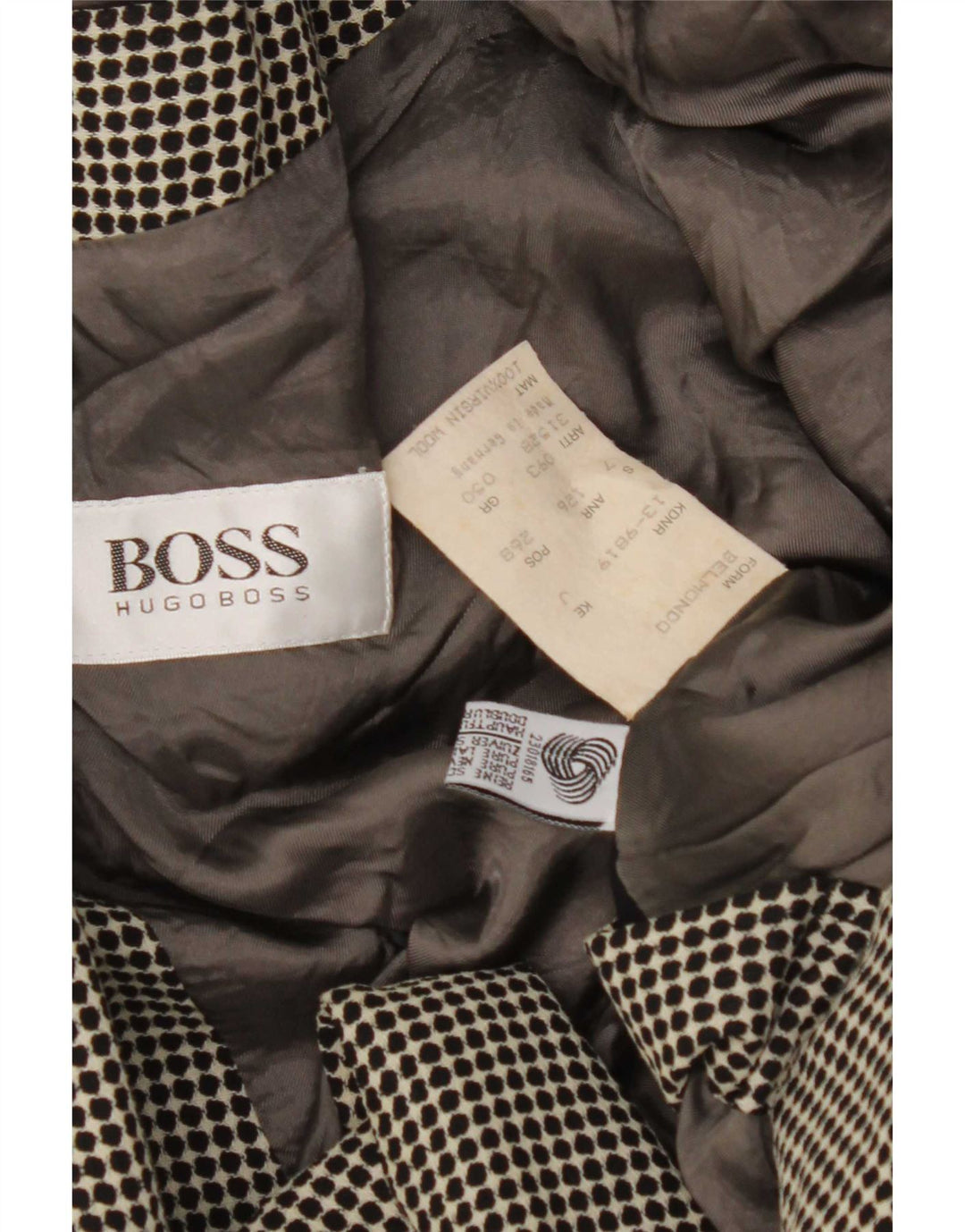 Hugo Boss Dame Dobbeltradet Blazer Jacket IT 50 XL Grå Plettet