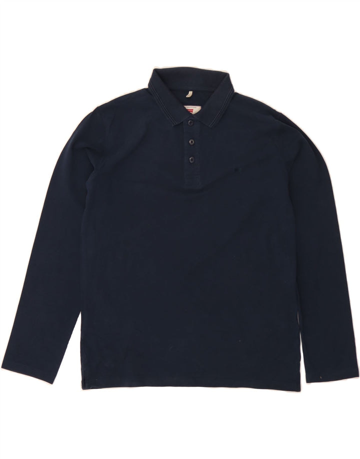 CARRERA Mens Long Sleeve Polo Shirt Medium Navy Blue Cotton Vintage Carrera and Second-Hand Carrera from Messina Hembry 
