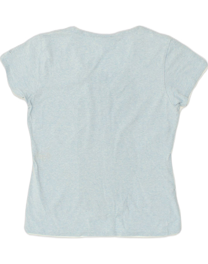 ASICS Womens T-Shirt Top UK 14 Large Blue Cotton | Vintage Asics | Thrift | Second-Hand Asics | Used Clothing | Messina Hembry 