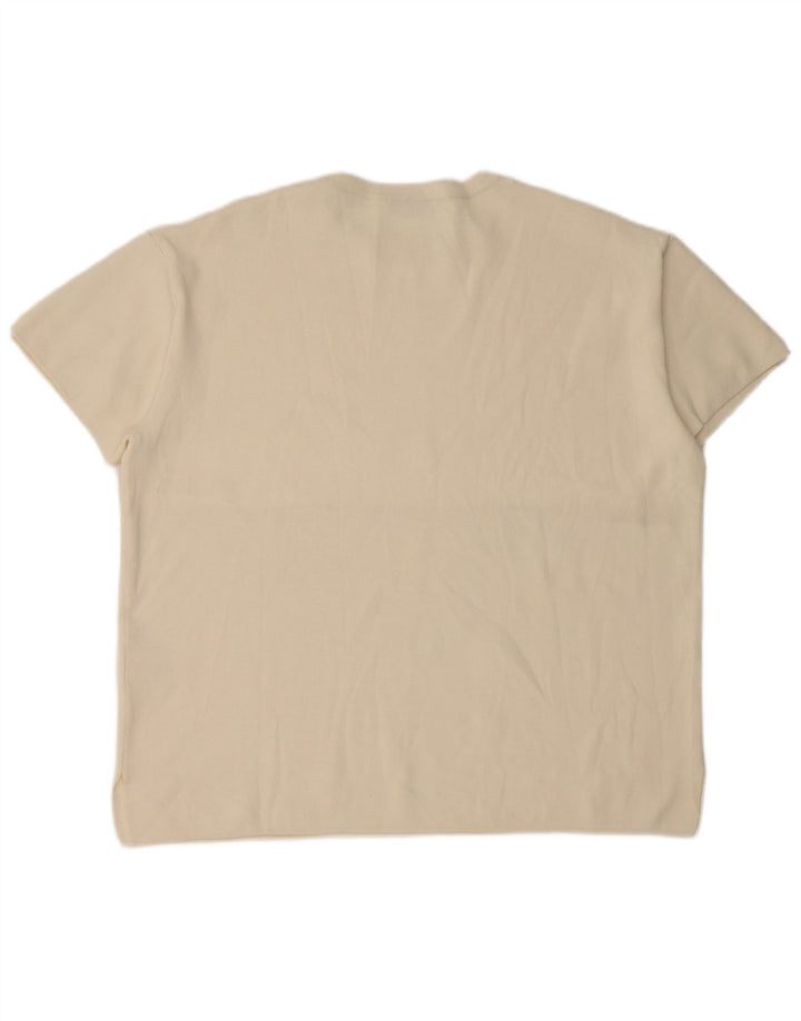 Zara Dame Oversized T-Shirt Top UK 14 Medium Off White Viscose