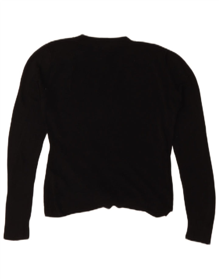 Topshop Womens Crop Oversized Top Langærmet UK 10 Small Black Viscose