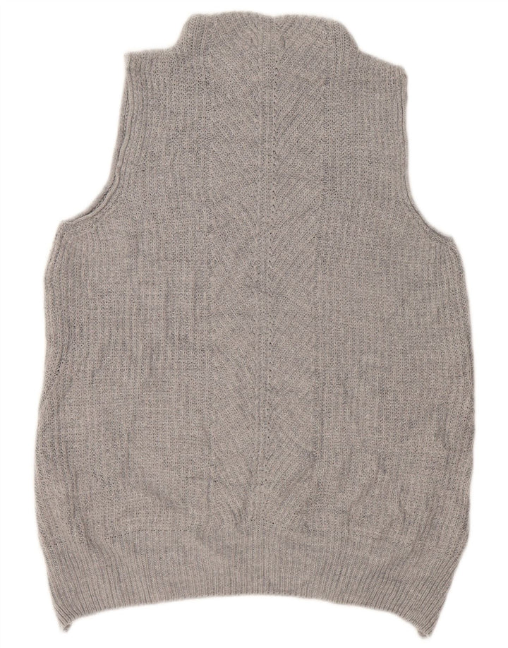 Topshop Dame Oversized Vest Tank Top UK 10 Small Grå Akryl