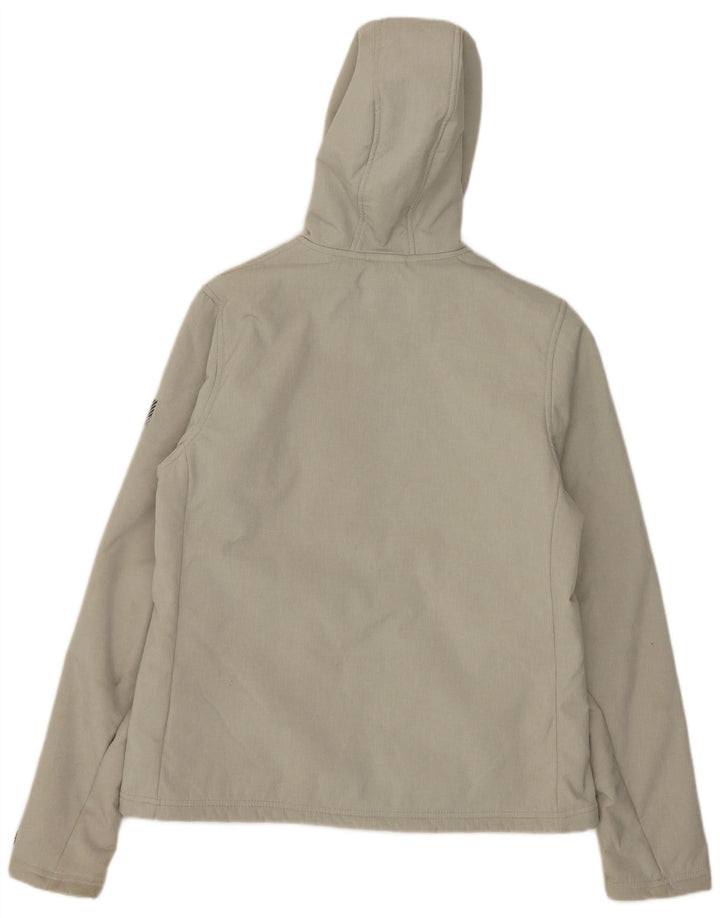 Superdry Sherpa-jakke med hætte til kvinder UK 12 mellemgrå polyester